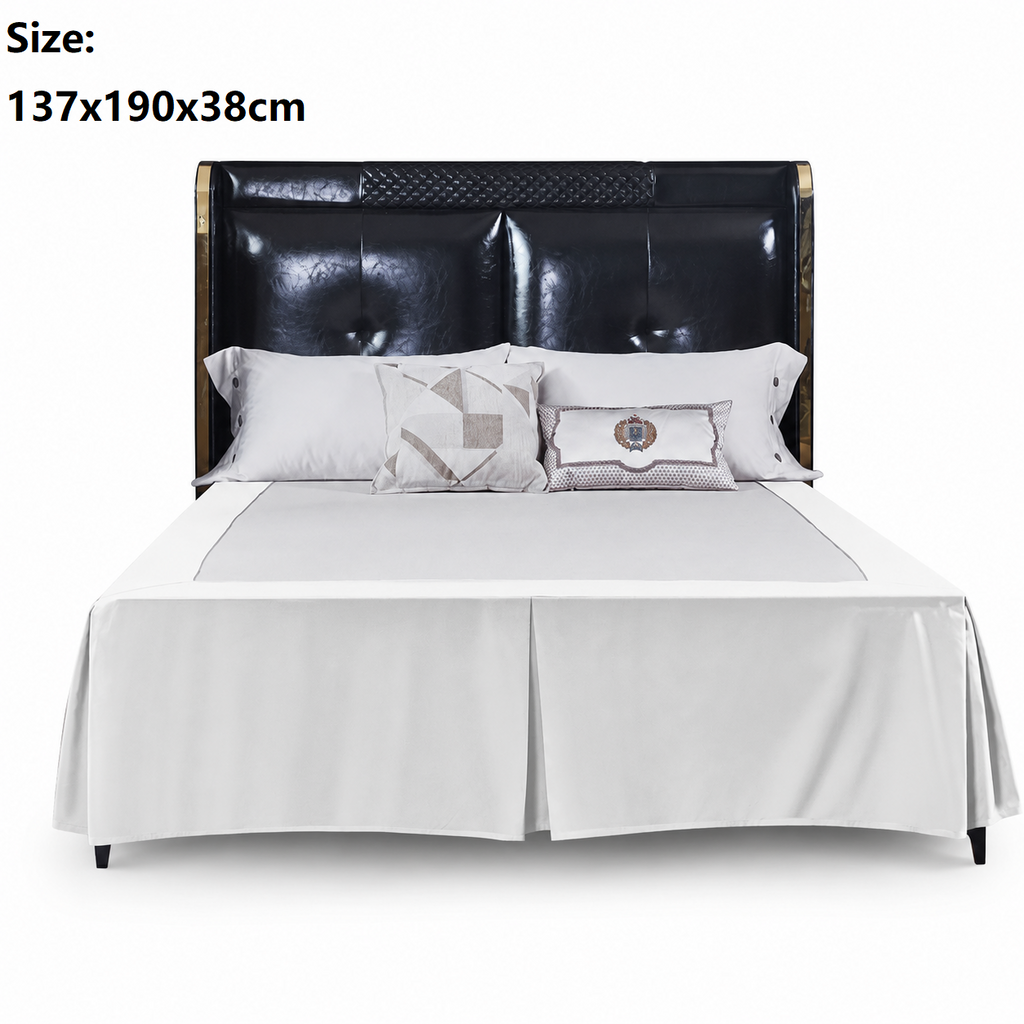 White 137x190x38cm Elastic Bed Skirt - Thickened Polyester Fitted Valance with Double-Layer High-Stretch Band, Wrinkle-Resistant Drop