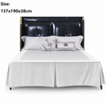 White 137x190x38cm Elastic Bed Skirt - Thickened Polyester Fitted Valance with Double-Layer High-Stretch Band, Wrinkle-Resistant Drop