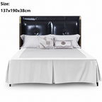 White 137x190x38cm Elastic Bed Skirt - Thickened Polyester Fitted Valance with Double-Layer High-Stretch Band, Wrinkle-Resistant Drop