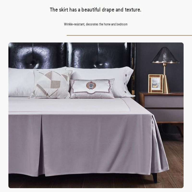 White 137x190x38cm Elastic Bed Skirt - Thickened Polyester Fitted Valance with Double-Layer High-Stretch Band, Wrinkle-Resistant Drop