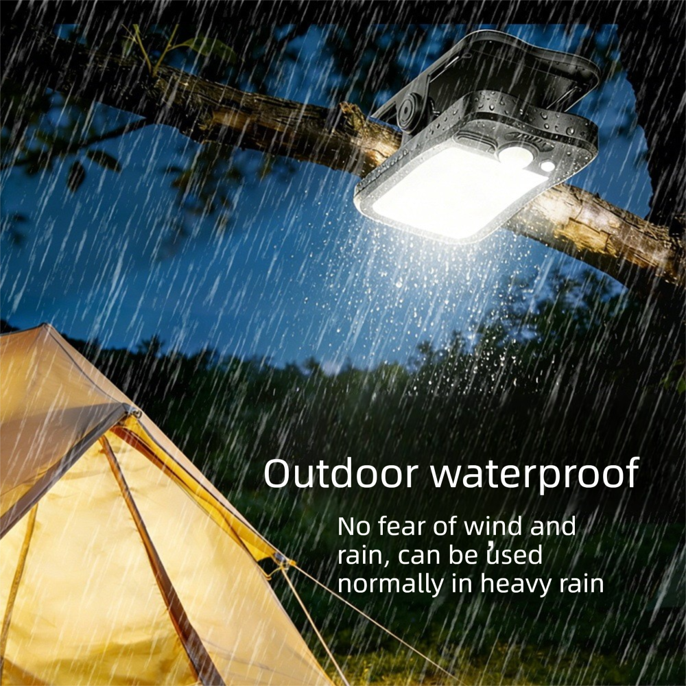 Solar Camping Lantern with Clip Green- 2000mAh USB and Solar Rechargeable, Waterproof Portable Tent Light with Digital Display for Outdoor Hiking Emergency