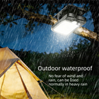 Solar Camping Lantern with Clip Beige- 2000mAh USB and Solar Rechargeable, Waterproof Portable Tent Light with Digital Display for Outdoor Hiking Emergency
