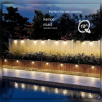 4 Pack Solar Step Lights (White light)- Outdoor LED Fence and Deck Lights with Auto Dusk Activation, 8-10 Hour Lighting for Stairs, Garden, Patio and Pathways