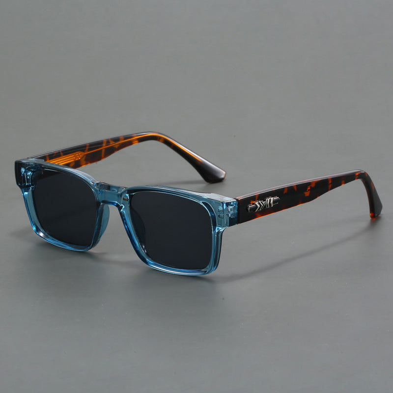 Blue And Brown Trendy Oversized Lightweight Blue Light Blocking Sunglasses for Men - Anti-Fog, Photochromic, and UV Protection