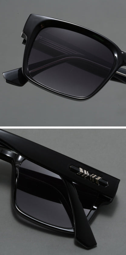 Blue And Brown Trendy Oversized Lightweight Blue Light Blocking Sunglasses for Men - Anti-Fog, Photochromic, and UV Protection
