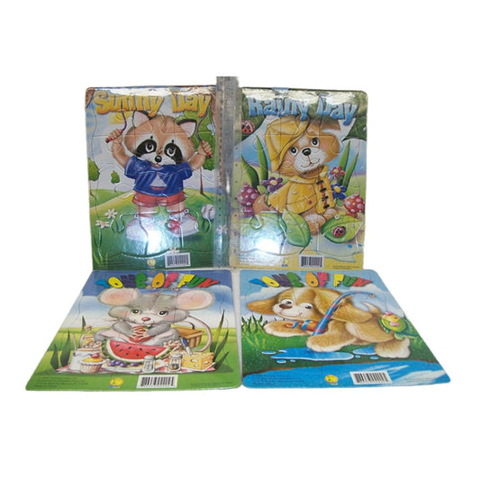4 PCs of assorted frame tray puzzles