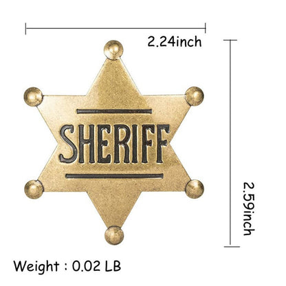 METAL SHERIFF BADGE ASSORTED COLOURS - Silver