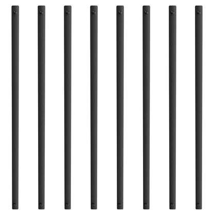 Staircase Metal Balusters, 38'' x 1'' Flat Aluminum Alloy Decorative Banister Spindles, 72 Pack Deck Baluster with Screws, Classic Hollow Deck Railing Satin Black Powder Coated for Porch