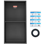 33.02 x 63.5 cm No Tile Shower Niche 304 Stainless Steel, Wall-Inserted Niche Recessed Double Shelves, Sealed Waterproof Rust-Resistant Modern Niche for Shower or Soap Storage Bathroom
