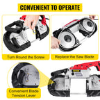 VEVOR Variable-Speed 127mm Deep Cut Portable Band Saw 220V 10Amp Motor Handheld