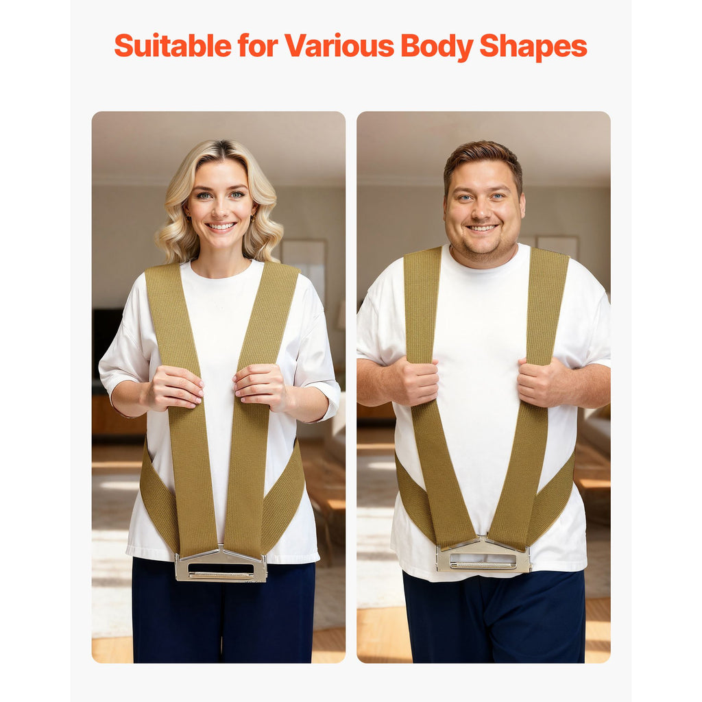 Moving Straps, Supports up to 453.6 kg, 2-Person Lifting and Moving System with 2 Harness Straps & 1 Load-bearing Strap, Adjustable Lifting Shoulder Straps Move Furniture Appliances Mattresses