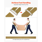 Moving Straps, Supports up to 453.6 kg, 2-Person Lifting and Moving System with 2 Harness Straps & 1 Load-bearing Strap, Adjustable Lifting Shoulder Straps Move Furniture Appliances Mattresses