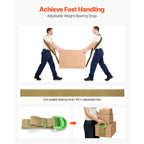Moving Straps, 2-Person Lifting and Moving System with 2 Harness Straps, 1 Load-bearing Strap & 1 Handheld Strap, Adjustable Lifting Shoulder Straps Move Furniture Appliances Mattresses