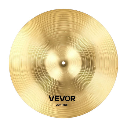 Cymbal Pack, 6 Pieces Cymbals for Drum Set, Alloy Cymbals Drum Set Includes 35.5 cm Hi-Hats, 40 cm Crash, 45.5 cm Crash, 50.5 cm Ride, 25.4 cm Splash, 40 cm China, Drumsticks & Cymbal Bag