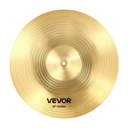 Cymbal Pack, 6 Pieces Cymbals for Drum Set, Alloy Cymbals Drum Set Includes 35.5 cm Hi-Hats, 40 cm Crash, 45.5 cm Crash, 50.5 cm Ride, 25.4 cm Splash, 40 cm China, Drumsticks & Cymbal Bag