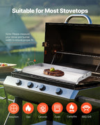 VEVOR 36x22 in Flat Top Griddle Stainless Steel Universal BBQ Grill Pan Cookware