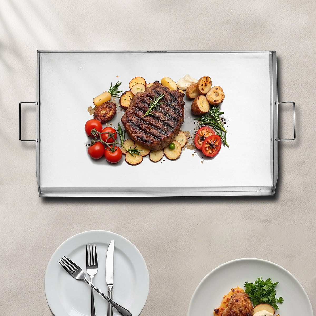 VEVOR 36x22 in Flat Top Griddle Stainless Steel Universal BBQ Grill Pan Cookware
