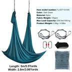 Aerial Yoga Hammock & Swing, 5 m Length Aerial Yoga Starter Kit with 100gsm Nylon Fabric, Full Rigging Hardware & Easy Set-up Guide, Antigravity Flying for All Levels Fitness Bodybuilding, Green