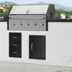 VEVOR BBQ Access Door, 415x570 mm Single Outdoor Kitchen Door, Cold Plate Flush Mount Door, Wall Vertical Door with Handle, for BBQ Island, Grilling Station, Outside Cabinet
