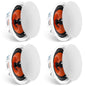 VEVOR 4 PCs 203.2 mm in Ceiling Speakers, 100-Watts, Flush Mount Ceiling & in-Wall Speakers System with 8ΩImpedance 89dB Sensitivity, for Home Kitchen Living Room Bedroom or Covered Outdoor Porches
