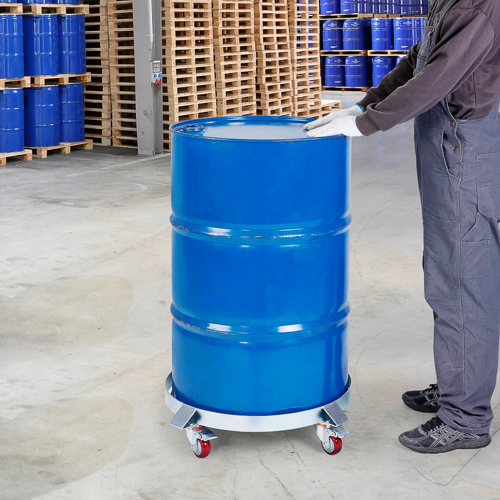 2PCS 250 L Heavy Duty Drum Dolly, 454 kg Load Capacity, Barrel Dolly Cart Drum Caddy, Non Tipping Hand Truck Capacity Dollies with Steel Frame 4 Swivel Casters Wheel, for Drum Handling