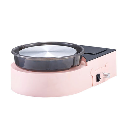 Mini Pottery Wheel, 158 mm Turntable, Forward and Reverse Rotation, Adjustable Speed, Electric Clay Wheel for Kids and Adults, with Clay Shaping Tools, for Home DIY, Pottery Classes, Pink