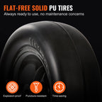 VEVOR Lawn Mower Tires with Rim, 11x4-7" Tubeless Tractor Tires, 2-Pack Tire and Wheel Assemby, Flat-free PU Tire, 3.4" Centered Hub, 3/4" Bushing Size, 20 PCS Adapters for Riding Mowers Lawn Tractors
