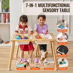Kids Sensory Table & Chair Set Sand Water Play Table with 2 Storage Bins