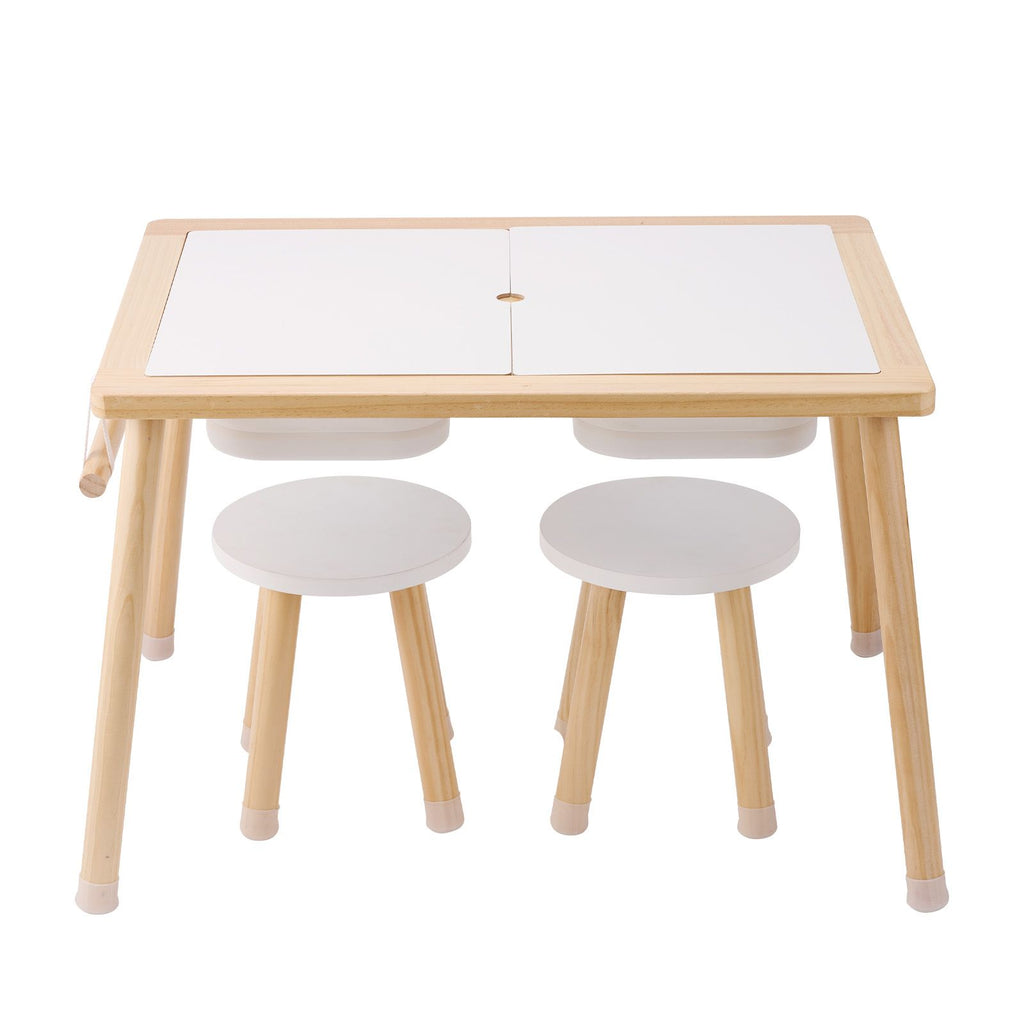 Kids Sensory Table & Chair Set Sand Water Play Table with 2 Storage Bins