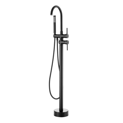 Freestanding Bathtub Faucet, Floor Mount, Freestanding Tub Filler, Shower Mixer Taps, Two Water Modes, 360° Swivel Spout, for Bathing & Showering Pet Bathing Cleaning Drains Toilet Flushing