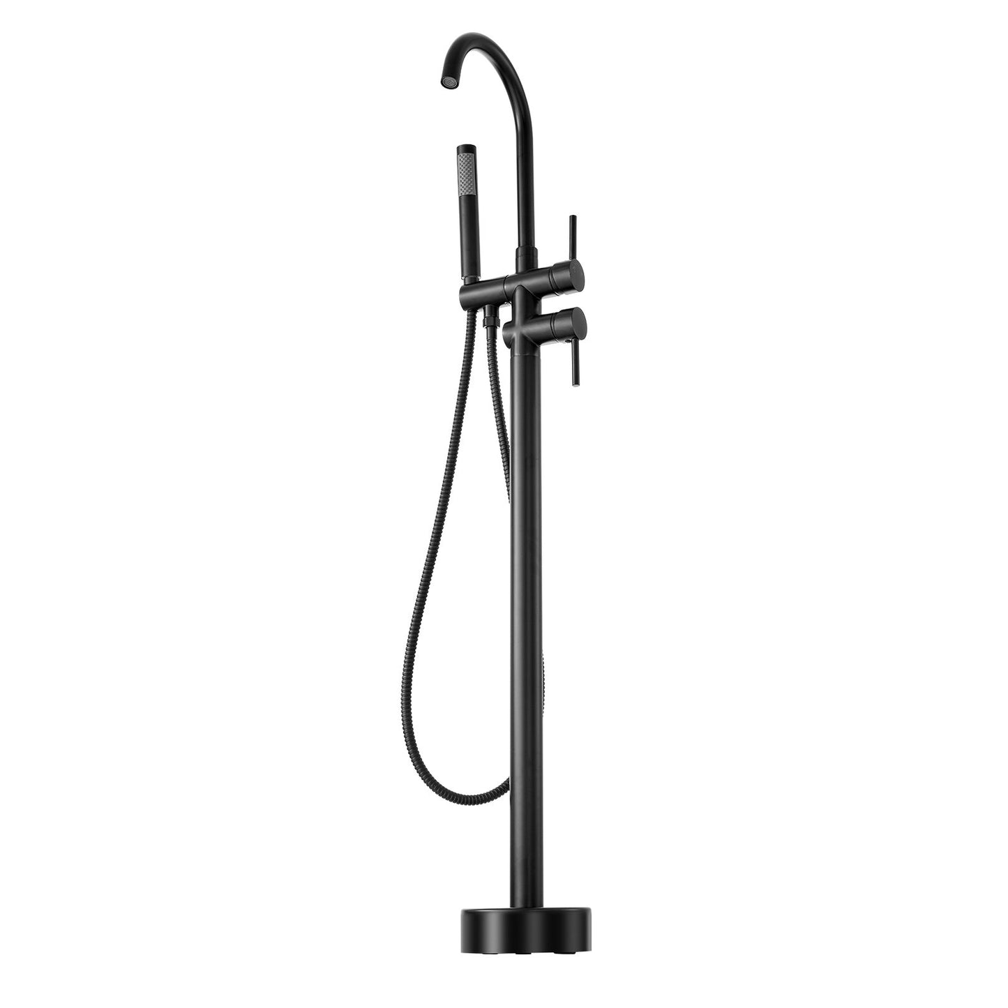 Freestanding Bathtub Faucet, Floor Mount, Freestanding Tub Filler, Shower Mixer Taps, Two Water Modes, 360° Swivel Spout, for Bathing & Showering Pet Bathing Cleaning Drains Toilet Flushing