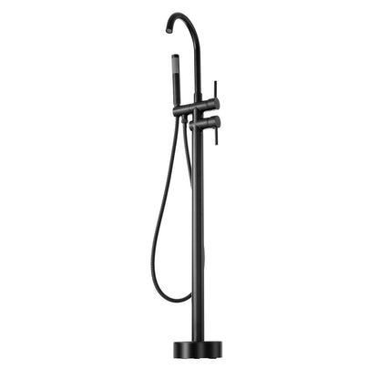 Freestanding Bathtub Faucet, Floor Mount, Freestanding Tub Filler, Shower Mixer Taps, Two Water Modes, 360° Swivel Spout, for Bathing & Showering Pet Bathing Cleaning Drains Toilet Flushing
