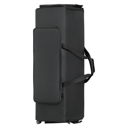 Drum Hardware Bag with Wheels, 1680D, Drum Set Equipment Carry Bag, Carrying Case with Sturdy Handle, Durable Zipper, Smooth PVC Wheels, Multiple Pockets, for Hardware and Stand Accessory, Black