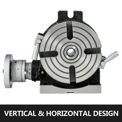 Rotary Table 6inch(150mm) Horizontal Vertical Milling Table 2/5inch(10mm) 4-Slot Milling Rotary Table MT-2 Rotary Table for Milling with Indexing Plate Set for Precision Milling Drilling