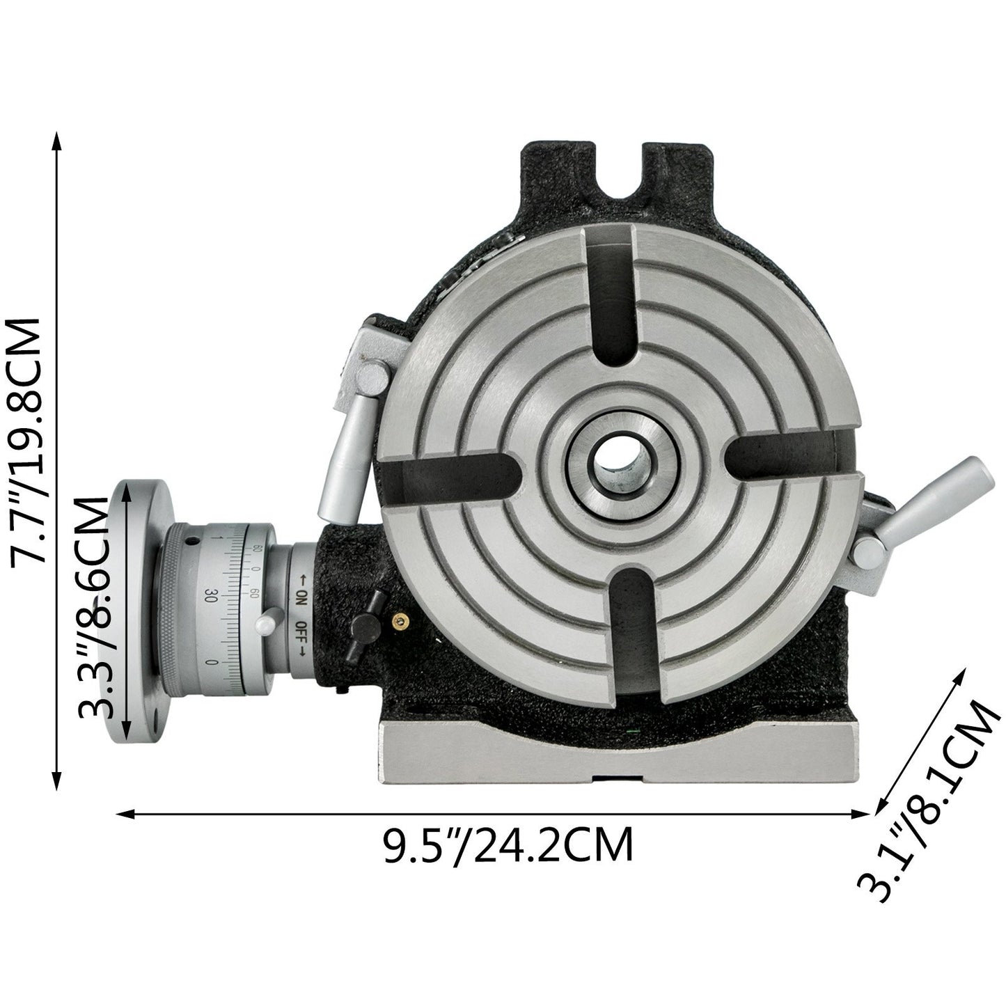 Rotary Table 6inch(150mm) Horizontal Vertical Milling Table 2/5inch(10mm) 4-Slot Milling Rotary Table MT-2 Rotary Table for Milling with Indexing Plate Set for Precision Milling Drilling