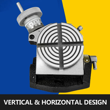 Rotary Table 4 INCH/100 MM Horizontal Vertical Rotary Table 4-Slot Rotary Table for Milling Machine MT-2 Rotary Table for Milling 360 Degrees Precision Rotary Table for Milling Drilling Vise
