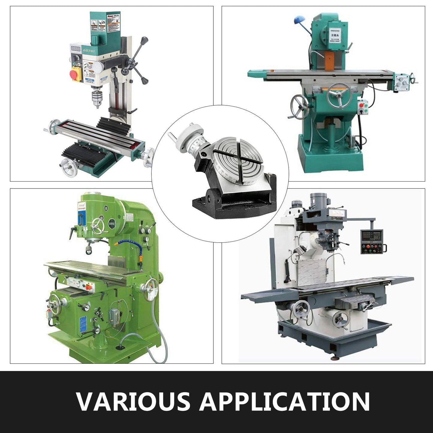 Rotary Table 4 INCH/100 MM Horizontal Vertical Rotary Table 4-Slot Rotary Table for Milling Machine MT-2 Rotary Table for Milling 360 Degrees Precision Rotary Table for Milling Drilling Vise