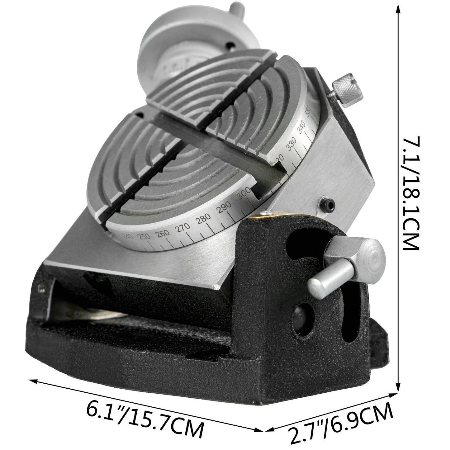 Rotary Table 4 INCH/100 MM Horizontal Vertical Rotary Table 4-Slot Rotary Table for Milling Machine MT-2 Rotary Table for Milling 360 Degrees Precision Rotary Table for Milling Drilling Vise