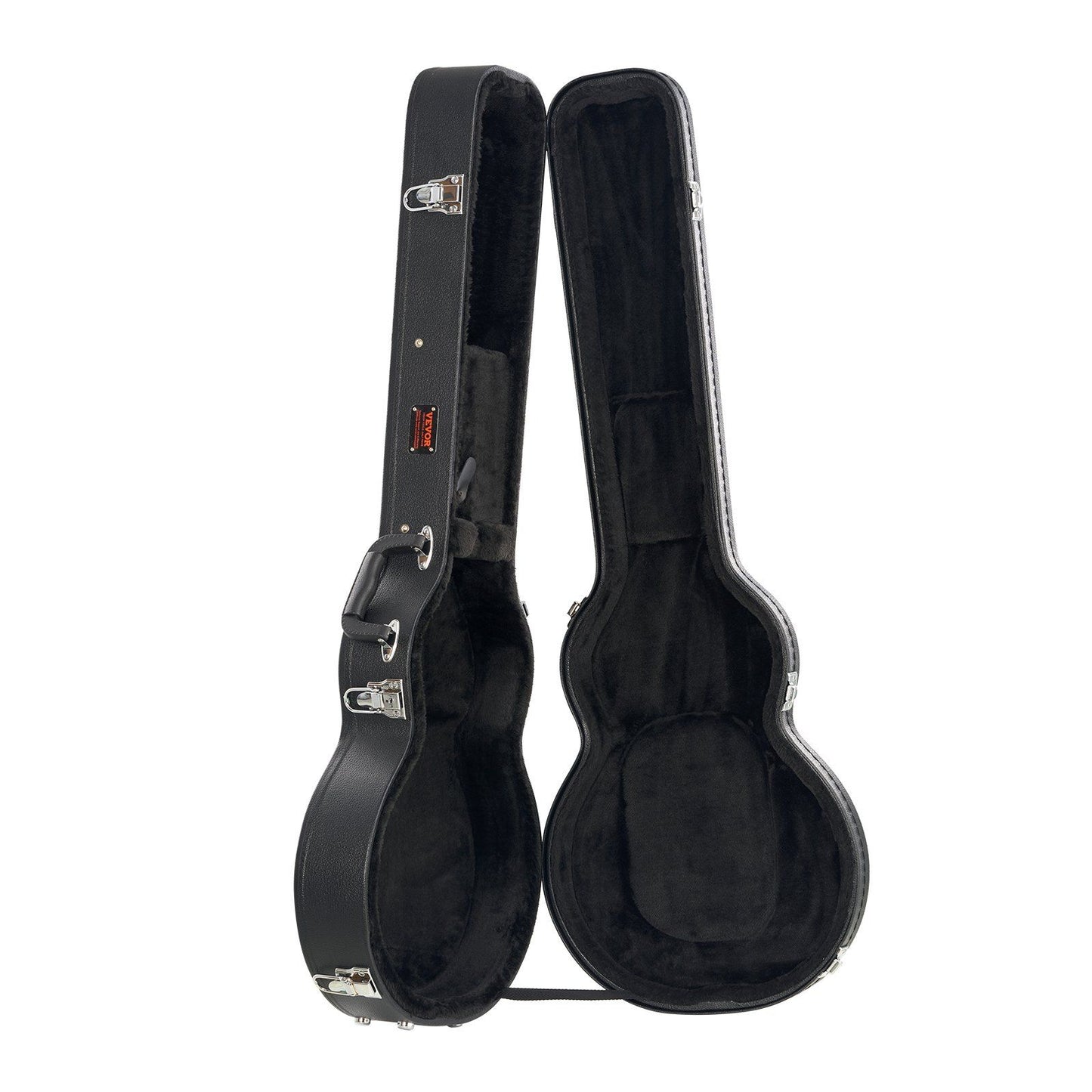 Electric Guitar Hard Case, 1050 mm Gourd-Shaped Guitar Hard Case, With Lock Latch Key Handle, PVC Padding Soft Lining Water-Resistant Hard Shell Guitar Cases, for 990 mm LES Paul Guitars, Black