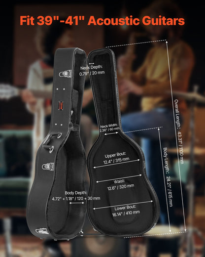 Acoustic Guitar Hard Case 1100 mm With Lock Key And for Acoustic Guitar