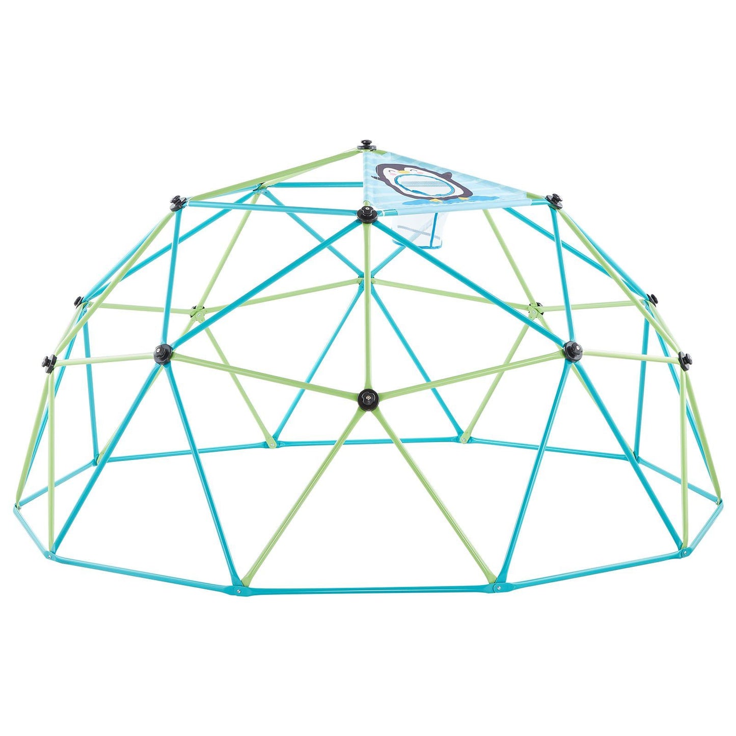 Climbing Dome, 305cm Geometric Dome Climber for Kids, 453kg Loading Jungle Gym Playground with Octopus Net & 2 Basketballs, Easy-Assembly Outdoor Backyard Climbing Toys - Gift for Boys Girls