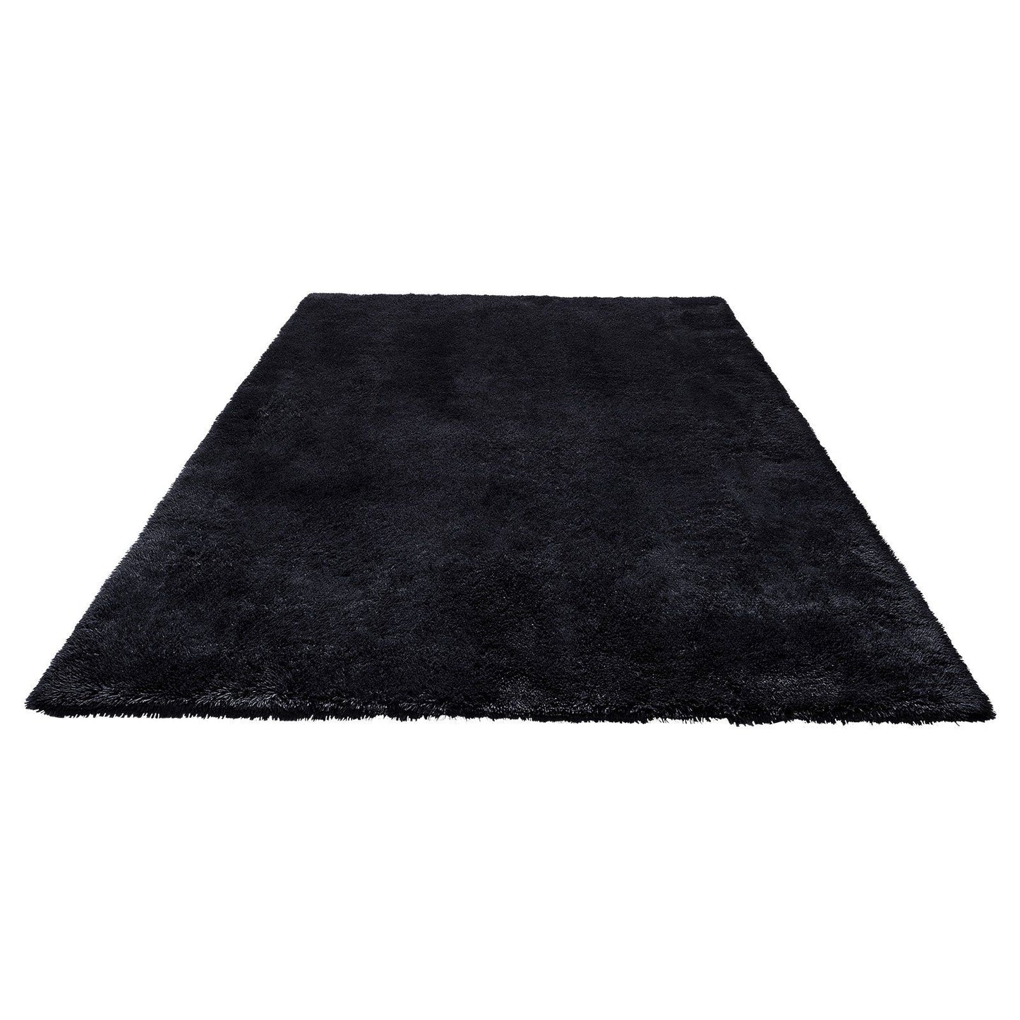 Indoor Plush Area Rugs, 2.44 x 3.05m Soft Plush Carpet, Furry Shag Area Rugs for Living Room, Bedroom, Sunroom, Modern Home Decor Aesthetic, Non-Shedding, Non-Woven, Slip-Resistant, Black