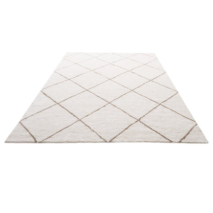 Indoor Plush Area Rugs, 2.44 x 3.05m Plush Carpet, Area Rugs Furry with Long Plushs Pile, Thick & Durable High-Pile Rug for High-Traffic Areas, Bedroom, Non-Shedding & Non-Slip Backing, Beige