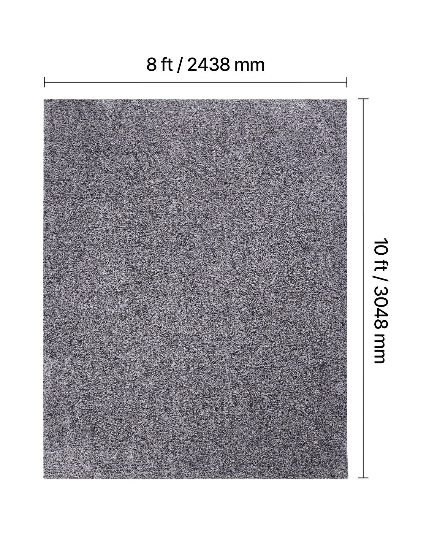 Indoor Plush Area Rugs, 2.44 x 3.05m Plush Carpet, Area Rugs Furry with Long Plushs Pile, Thick & Durable High-Pile Rug for High-Traffic Areas, Non-Shedding & Non-Slip Backing, Blue-Gray