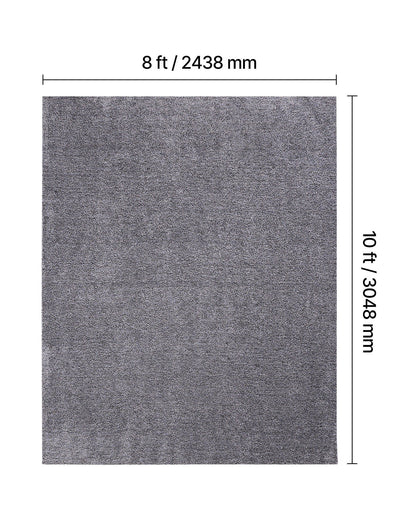 Indoor Plush Area Rugs, 2.44 x 3.05m Plush Carpet, Area Rugs Furry with Long Plushs Pile, Thick & Durable High-Pile Rug for High-Traffic Areas, Non-Shedding & Non-Slip Backing, Blue-Gray