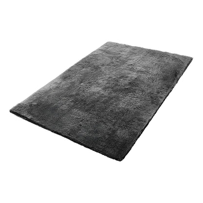 Indoor Plush Area Rugs, 1.52 x 2.44 m Soft Plush Carpet, Furry Shag Area Rugs for Living Room, Bedroom, Sunroom, Modern Home Decor Aesthetic, Non-Shedding, Non-Woven, Slip-Resistant, Dark Gray
