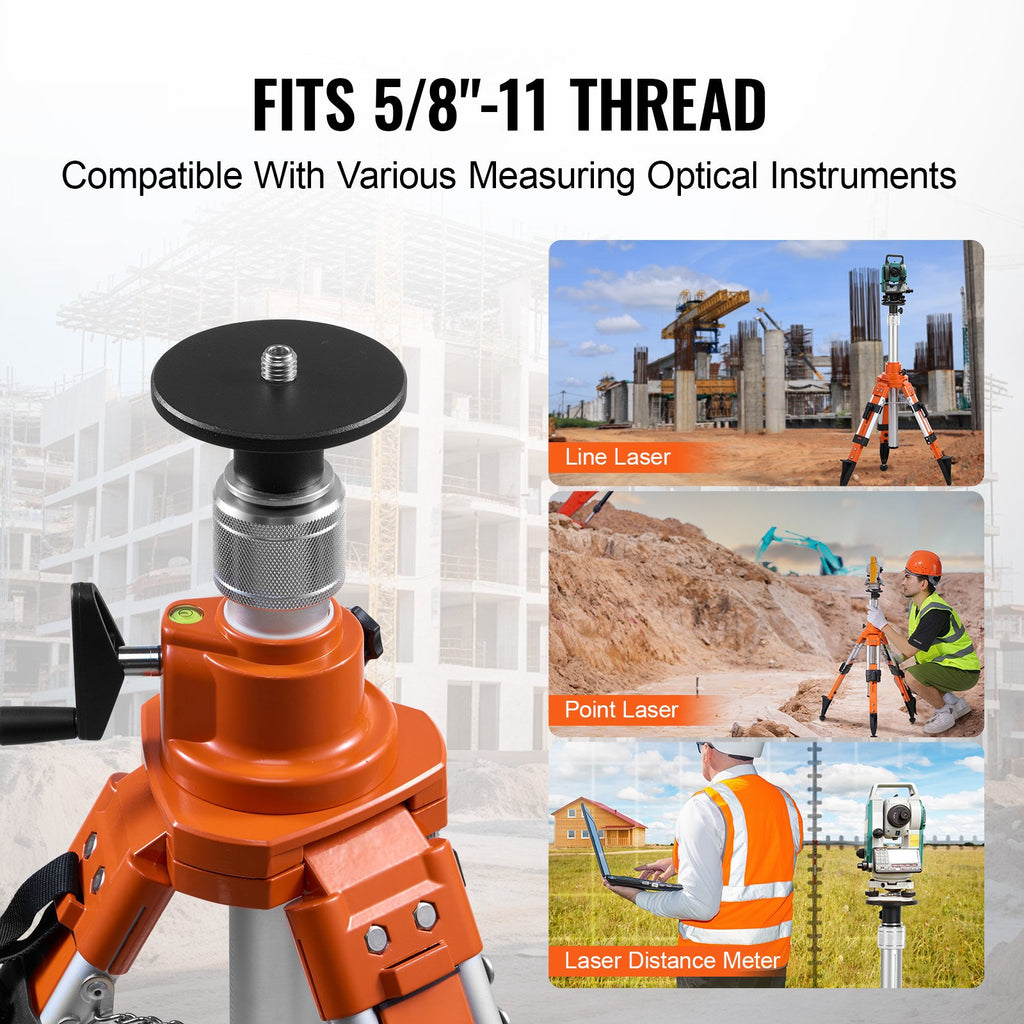 Laser Level Tripod Stand 5/8"-11 Thread 27.16-67.71 in Height Adjustment