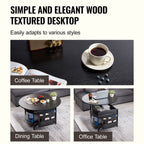 Lift Top Coffee Table 35.3" Round Coffee Table for Living Room Black