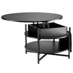 Lift Top Coffee Table 35.3" Round Coffee Table for Living Room Black