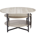 Lift Top Coffee Table 35.3" Round Coffee Table for Living Room White